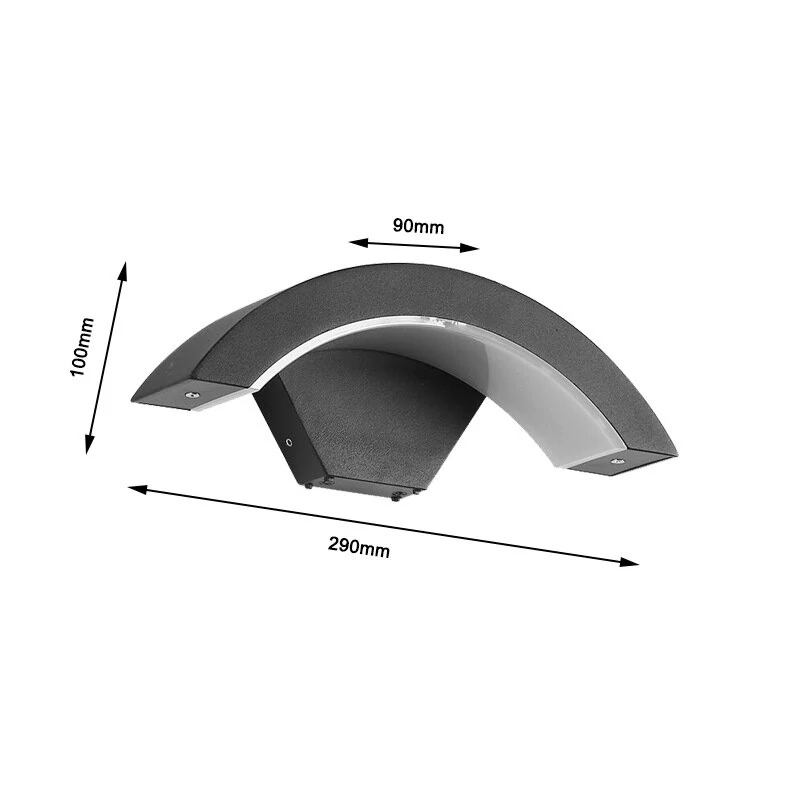 (image for) 9W Arc Shape Tuya WiFi Wall Light RGBW Color Change and Dimming Works with Smart Life APP Google Home and Alexa Voice Control